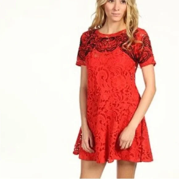 open lace back dress Free People In The Groove Mini Slip